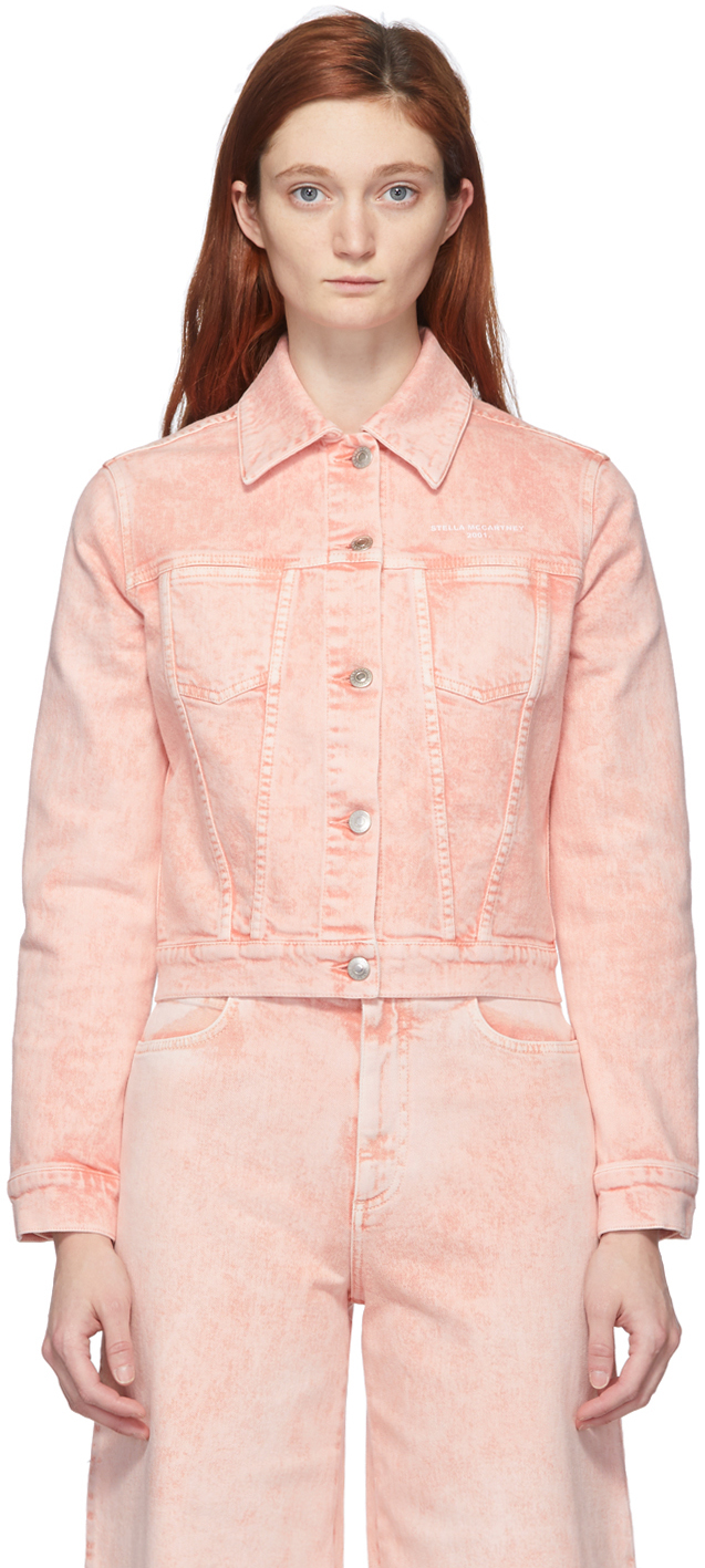 Stella McCartney: Pink Denim Galaxy Wash Jacket | SSENSE
