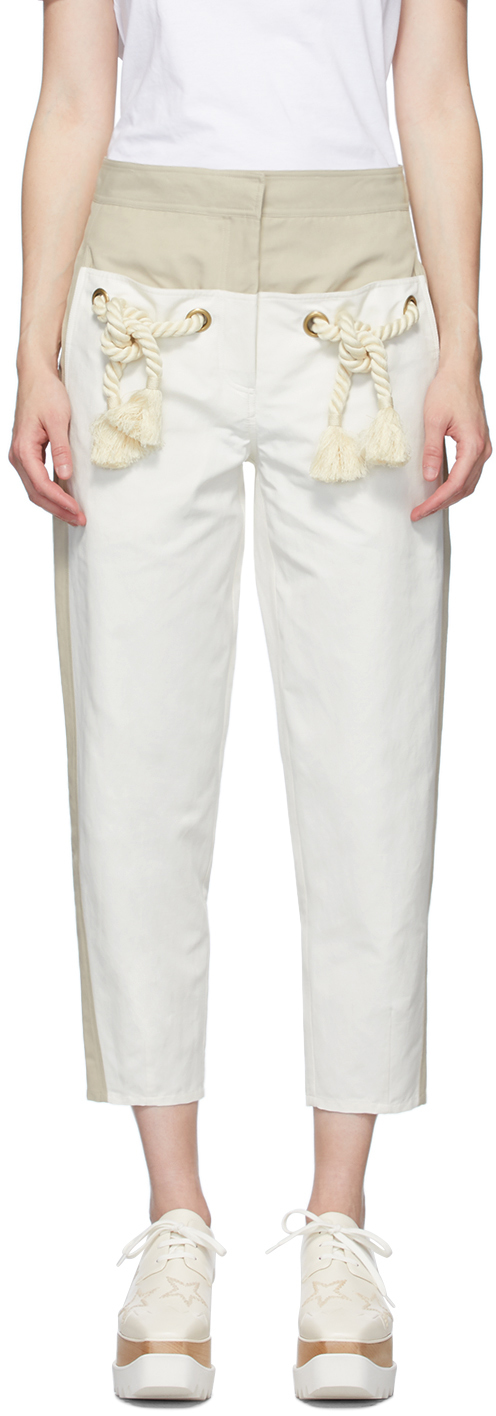 White Cropped Amanda Trousers 