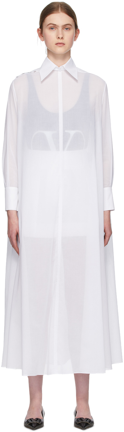 Valentino White Sheer Shirt Dress