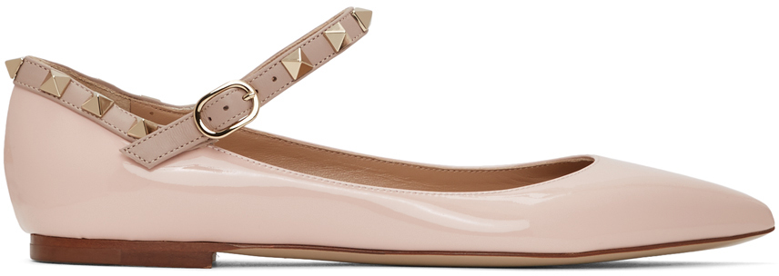 valentino studded flats with ankle strap