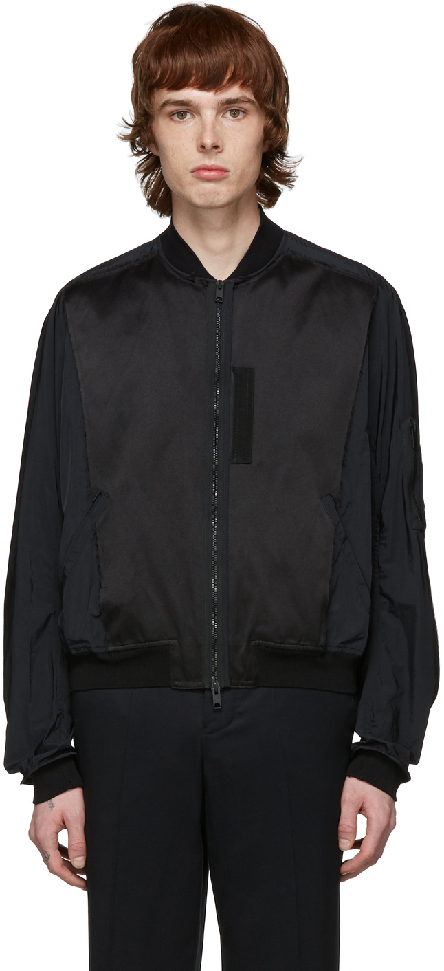 Haider Ackermann: Black Nylon Bomber Jacket | SSENSE