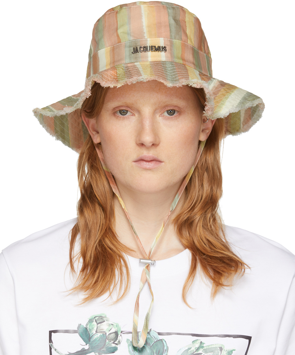 Jacquemus: Multicolor Striped 'Le Bob Artichaut' Bucket Hat | SSENSE