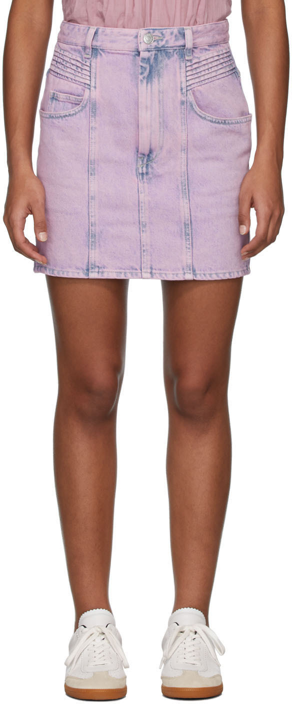 Pink Denim Hondo Skirt by Isabel Marant Etoile on Sale