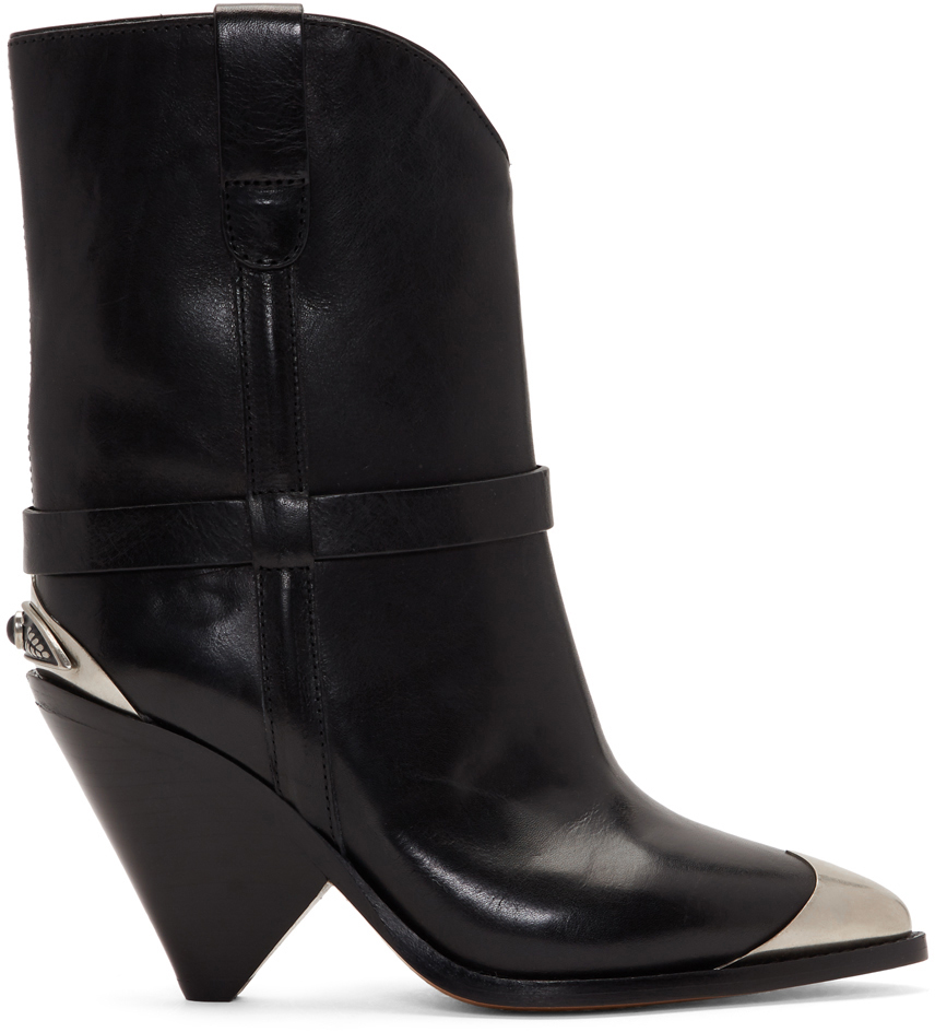 Isabel Marant: Black Lamsy Boots | SSENSE Canada