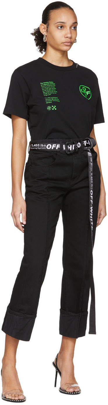 off white belt womens black