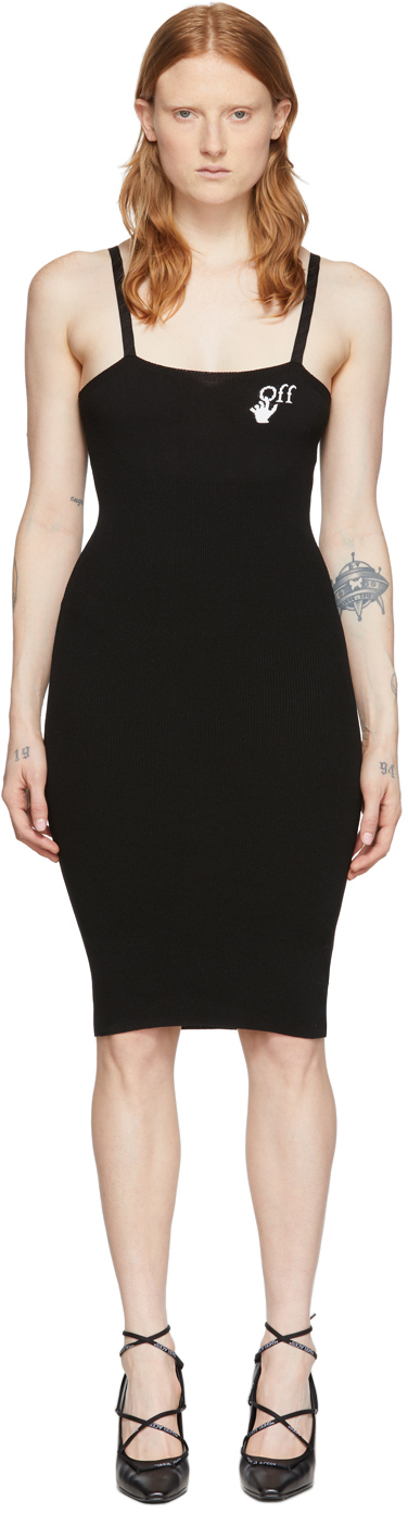 Off-White: Black Basic Midi Dress | SSENSE