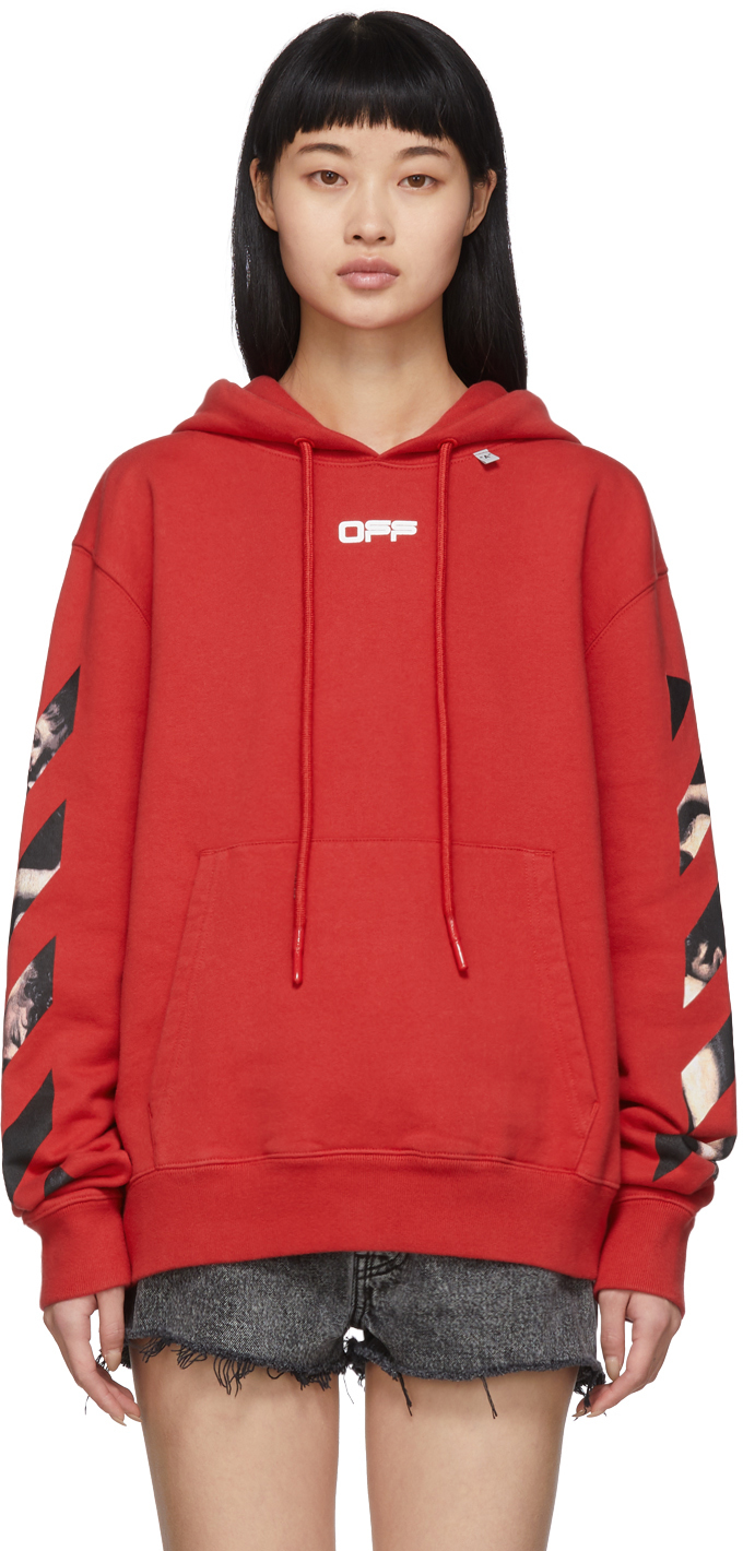 red and white hoodie women's