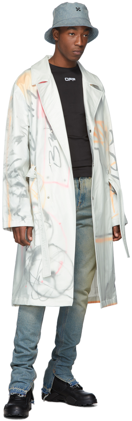 off white trench coat mens