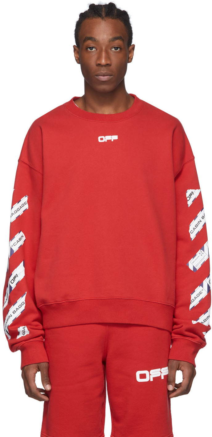 white red sweatshirt