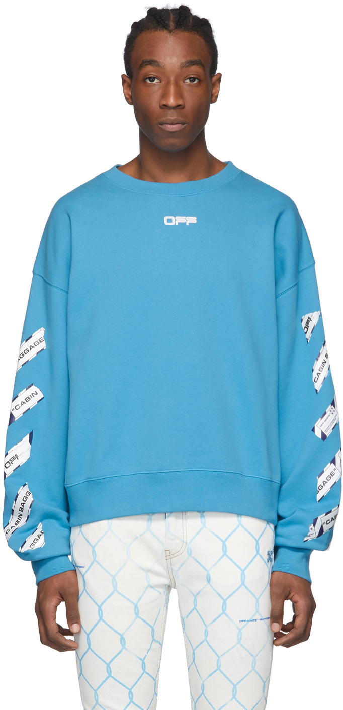 off white crewneck blue