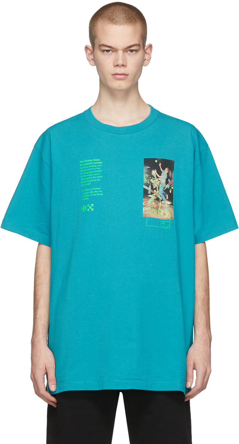Off-White: Blue Pascal Painting Over T-Shirt | SSENSE