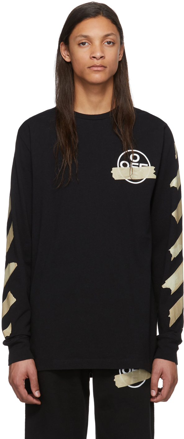 off white black t shirt mens