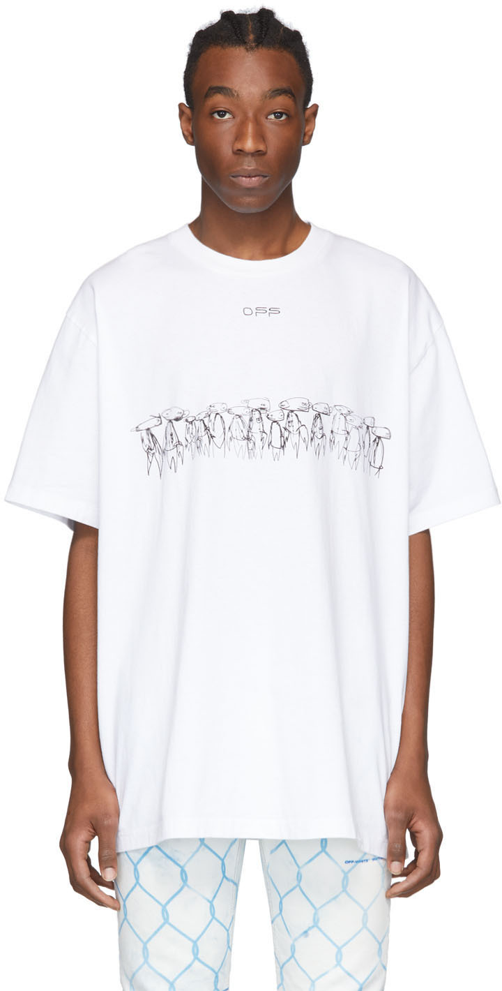 Off-White: White Futura Atoms T-Shirt | SSENSE