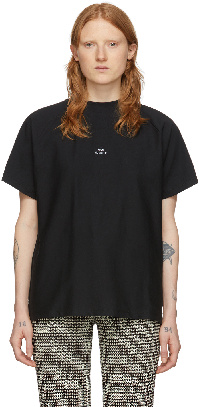 Won Hundred: Black Logo Brooklyn T-Shirt | SSENSE