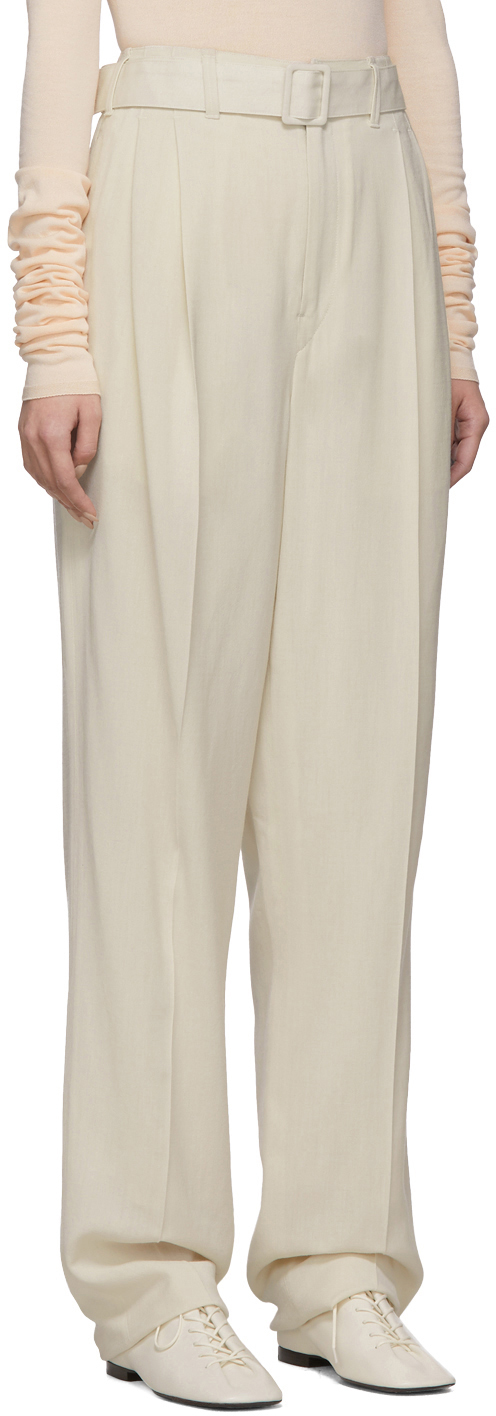 off white wool pants