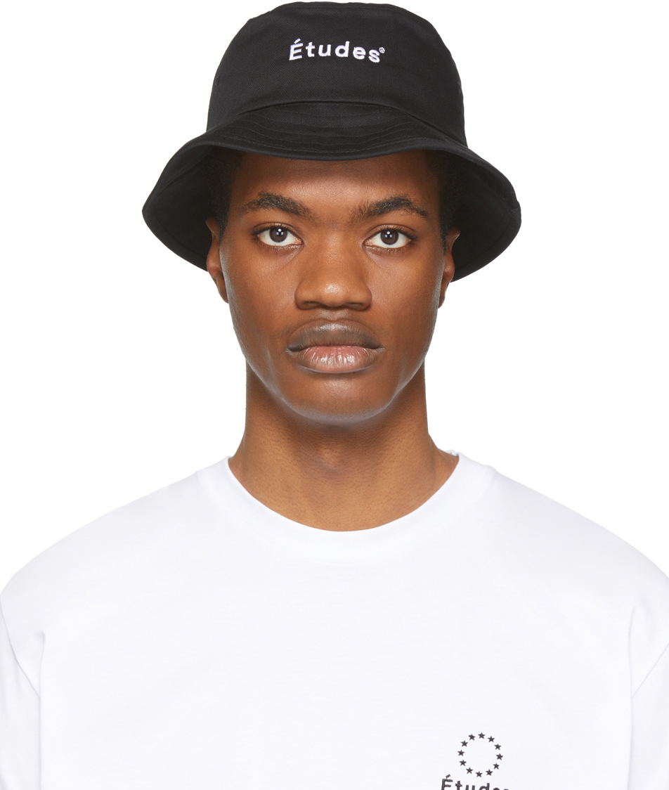 Études: Black Training Bucket Hat | SSENSE UK