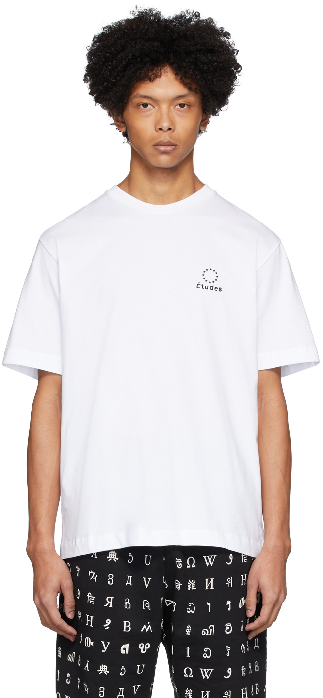 Études: White Wonder Logo T-Shirt | SSENSE