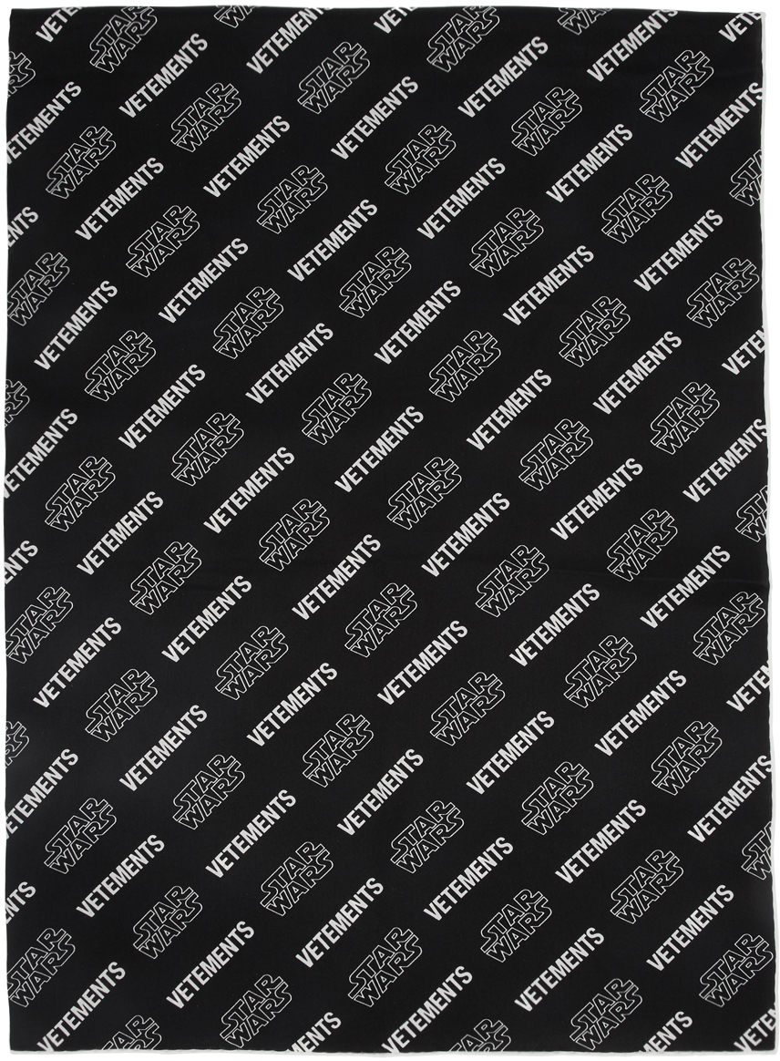 Vetements Black White Star Wars Edition All Over Logo Scarf Vetements Black White Star Wars Edition All Over Logo Scarf