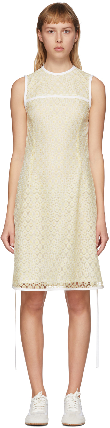 yellow lace mini dress