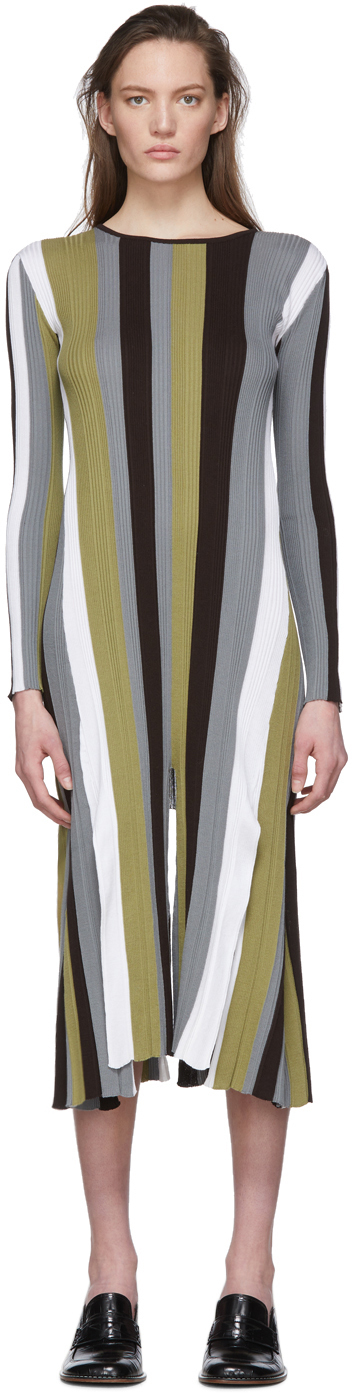 Loewe Multicolor Striped Rib Knit Dress