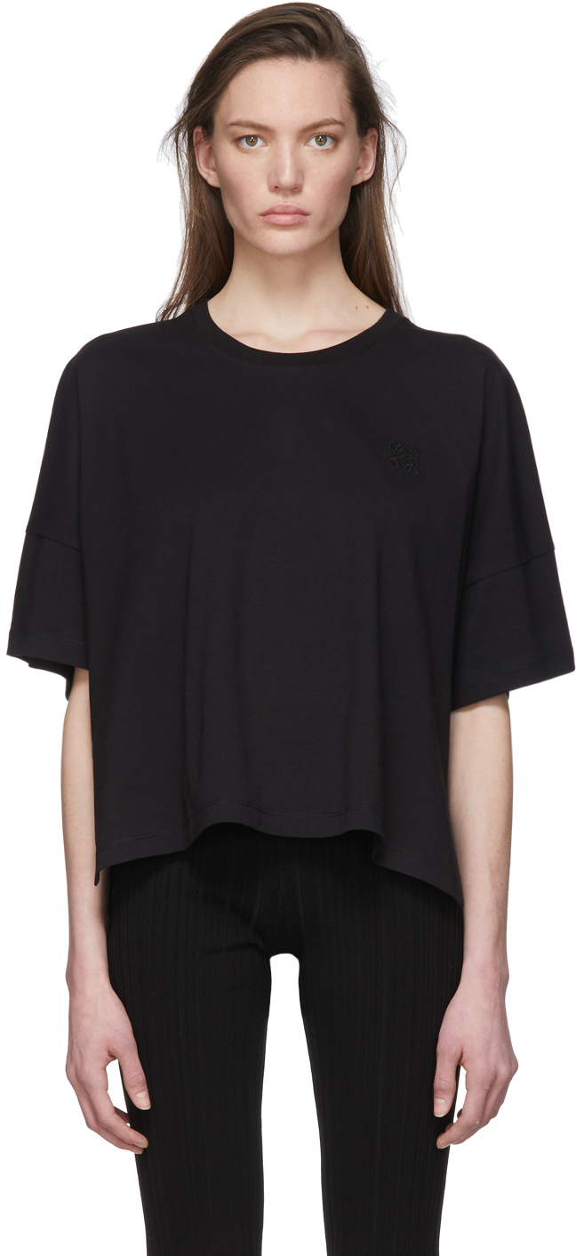 Loewe: Black Oversize Anagram T-Shirt | SSENSE Canada