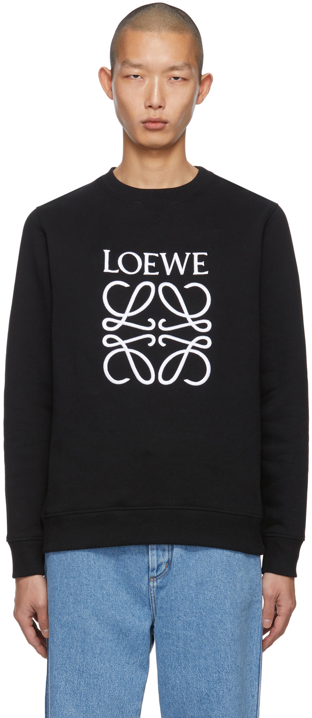 Loeweのブラック エンブロイダリー アナグラム スウェットシャツがセール中