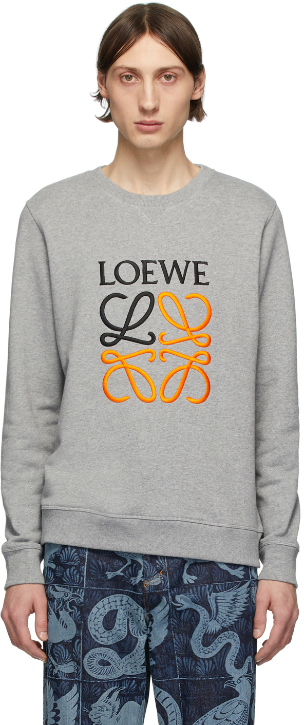 orange and grey sweatshirt