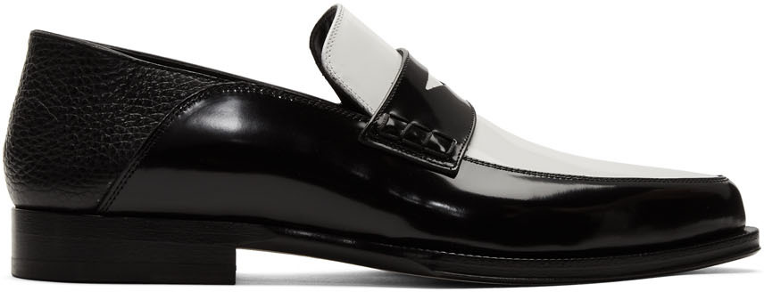 Black White Pointy Loafers | SSENSE