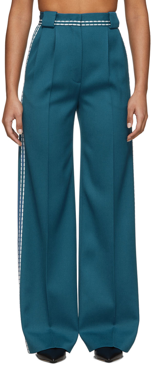 white stitch trousers