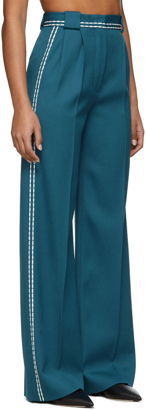 white stitch trousers