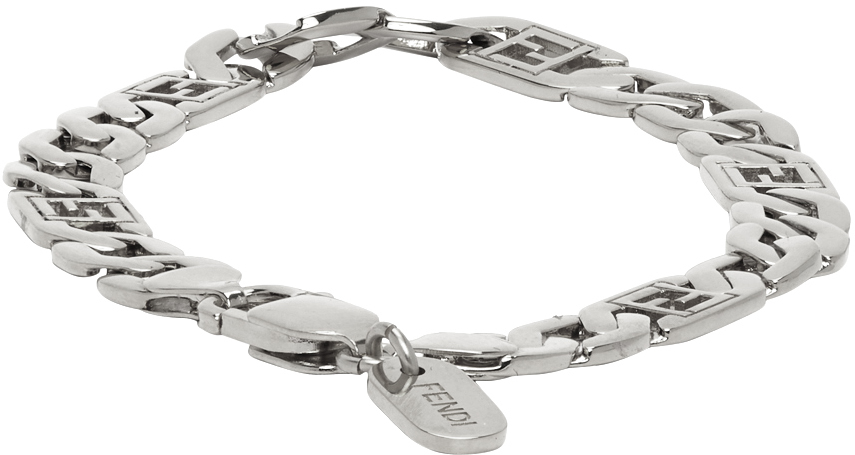 Fendi: Silver 'Forever Fendi' Bracelet | SSENSE UK