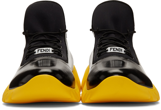 fendi black and yellow shoes