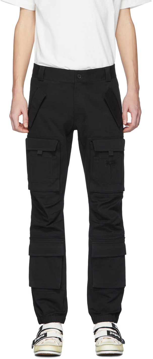 skinny cargo pants black