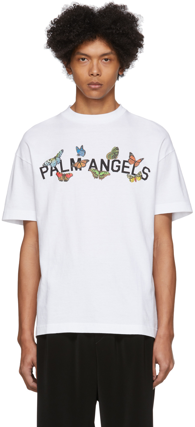 palm angels butterfly college tee