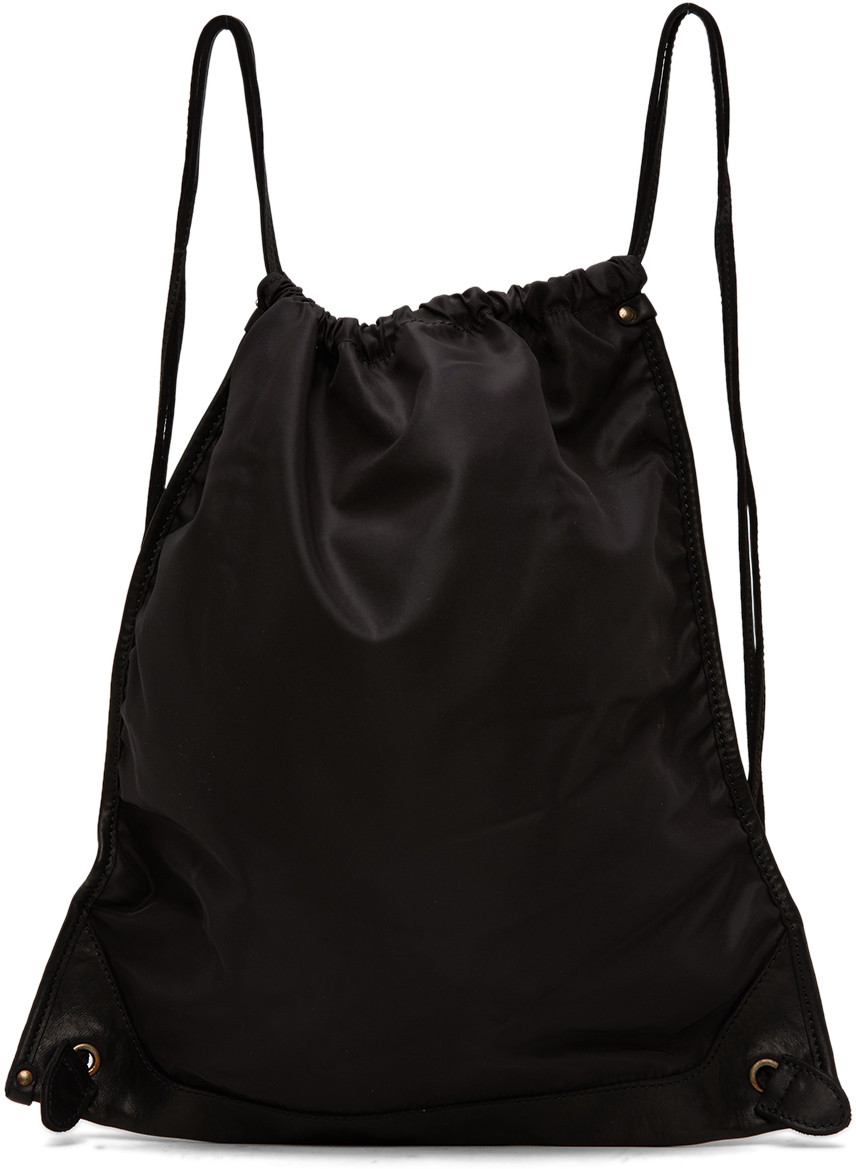 black drawstring backpack