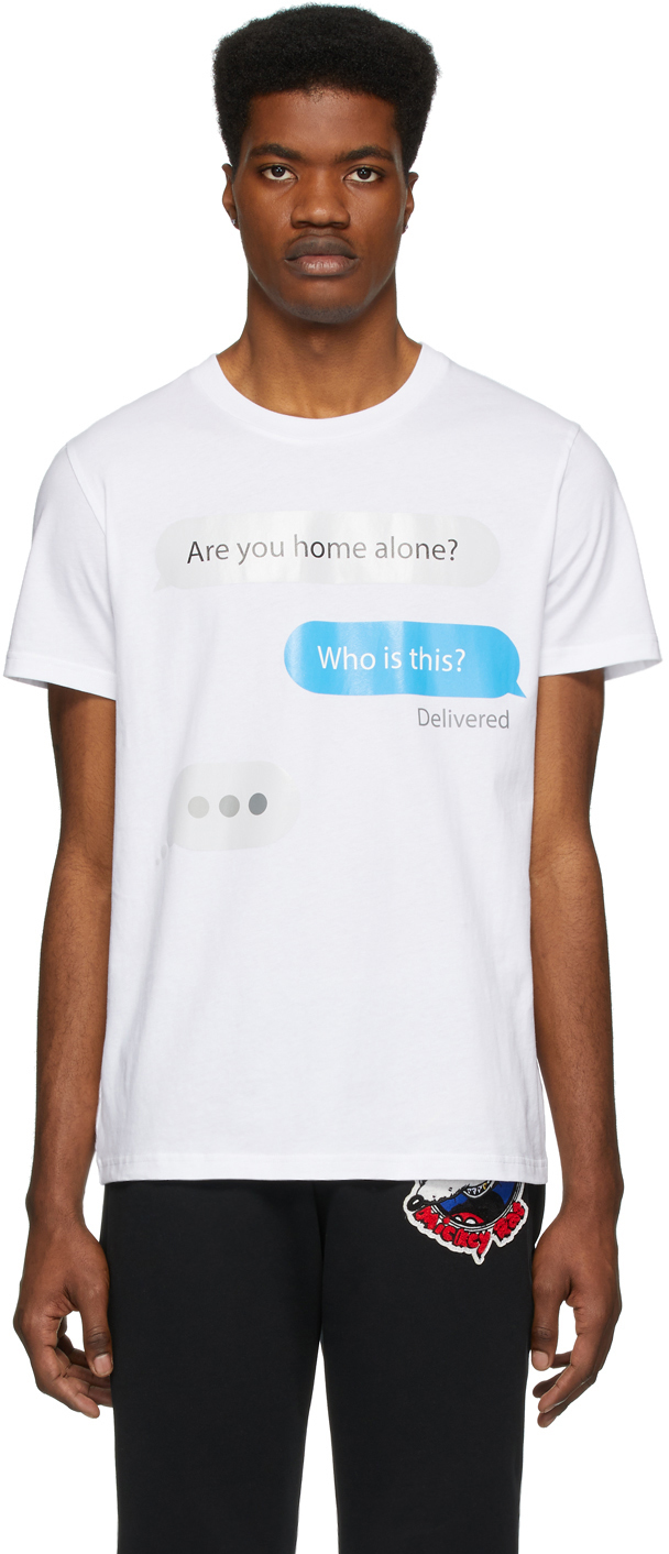 White Chat T Shirt By Moschino On Sale