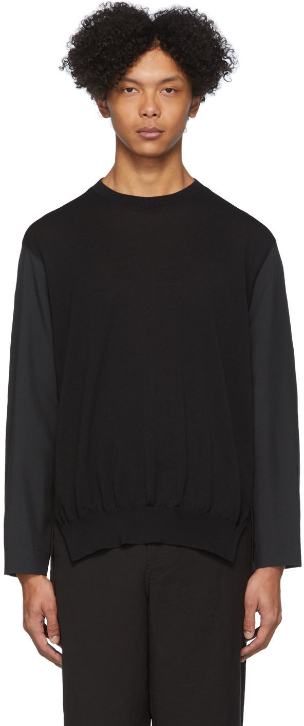 Issey Miyake Men: Black Knit Sweater | SSENSE