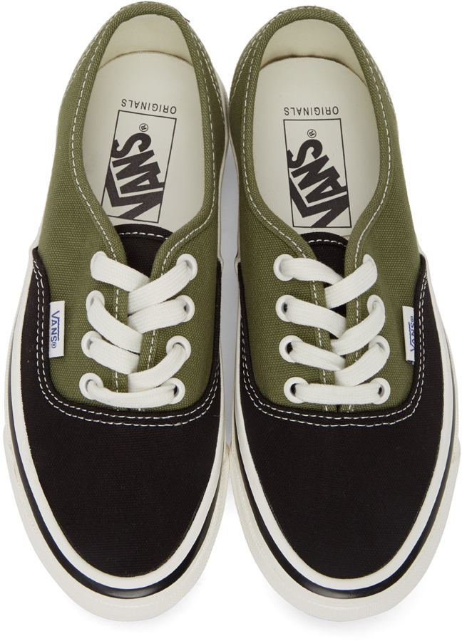 black and green vans shoes