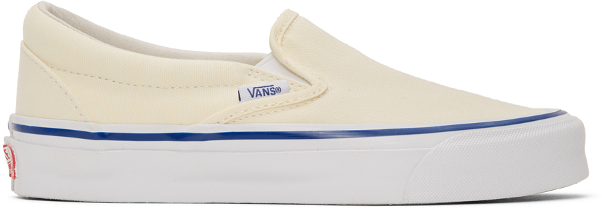 white vans with red and blue stripe