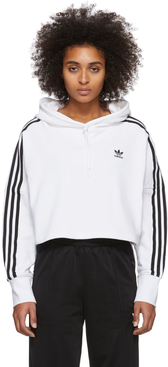 white cropped adidas hoodie