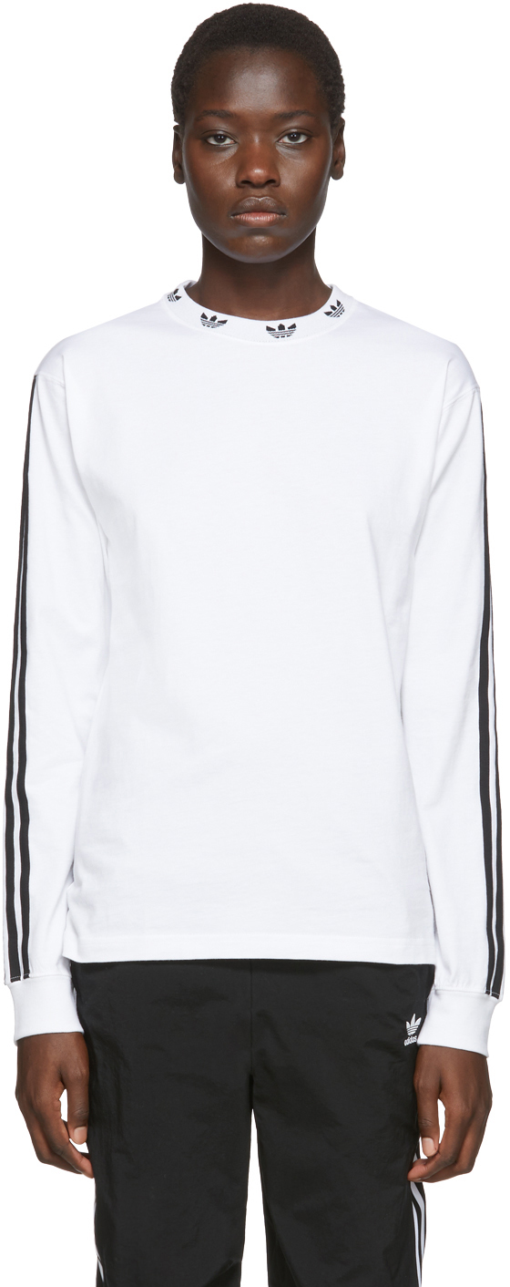 adidas white long sleeve t shirt