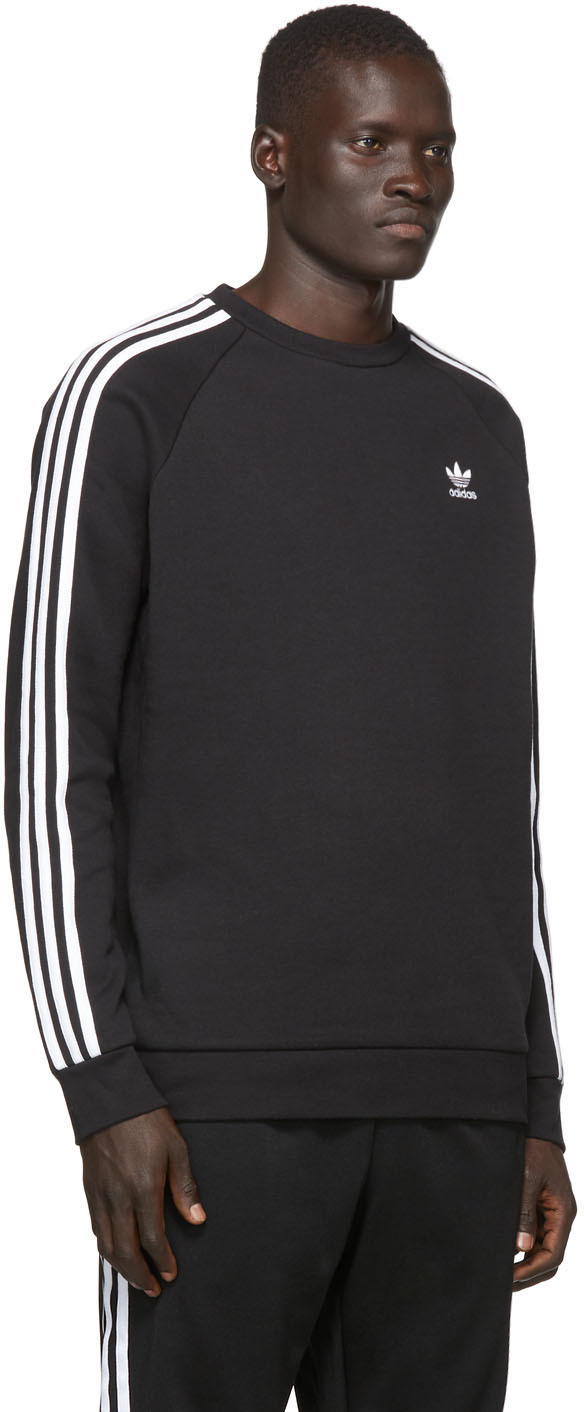 adidas 3 stripe sweatshirt black