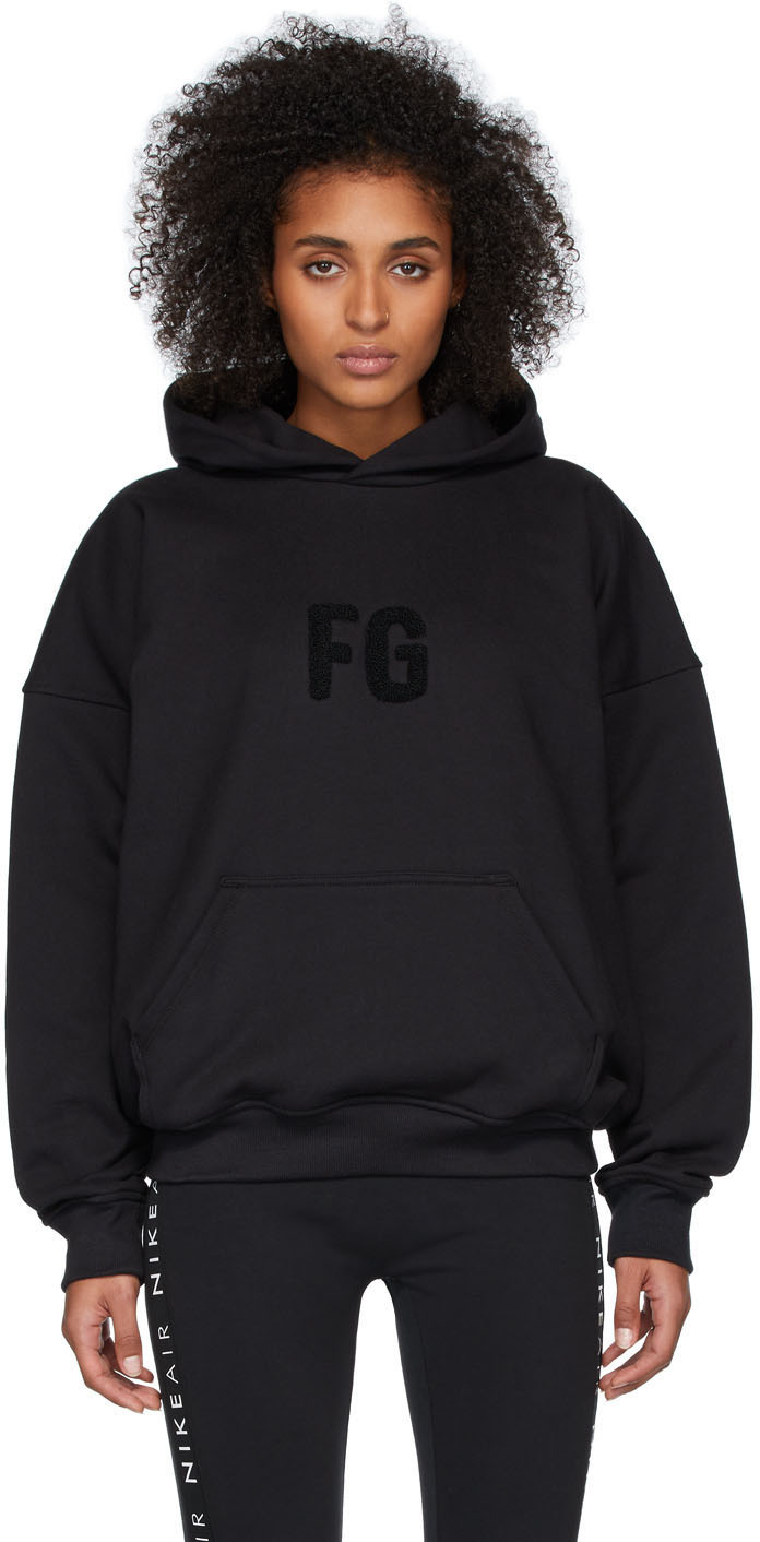 Fear of God: Black 'Sixth Collection' 'FG' Everyday Hoodie | SSENSE