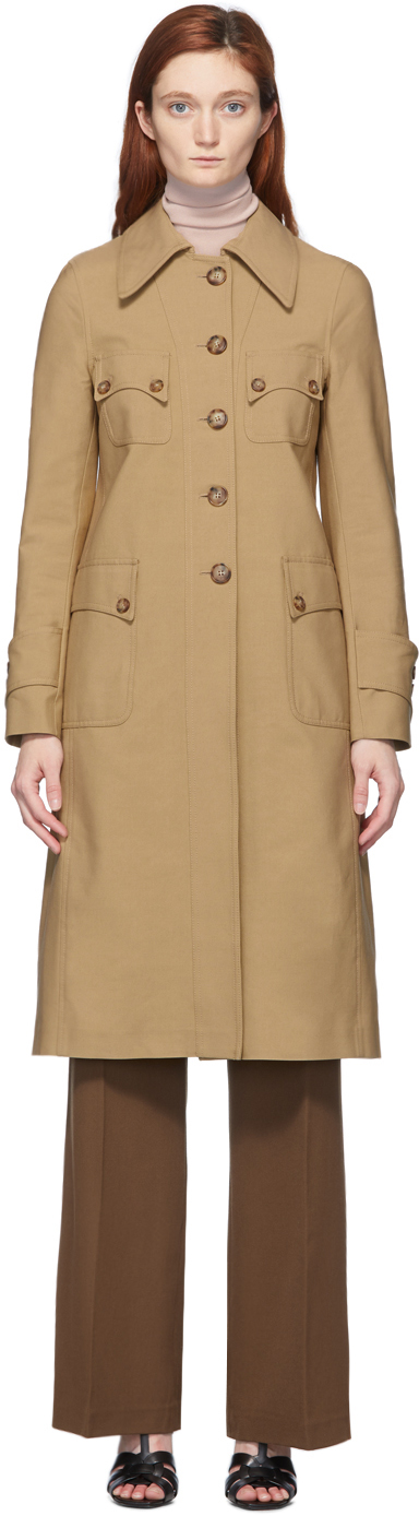 beige fitted coat