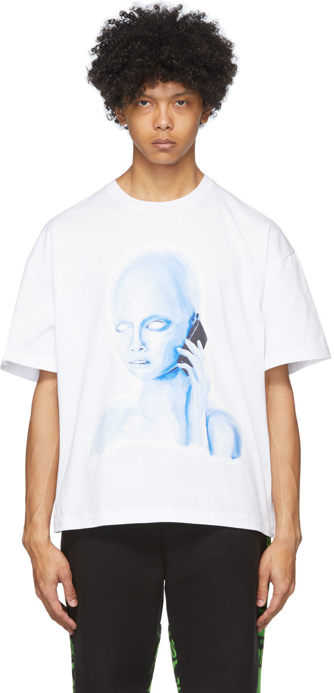 Perks and Mini: White Oversized Calling T-Shirt | SSENSE