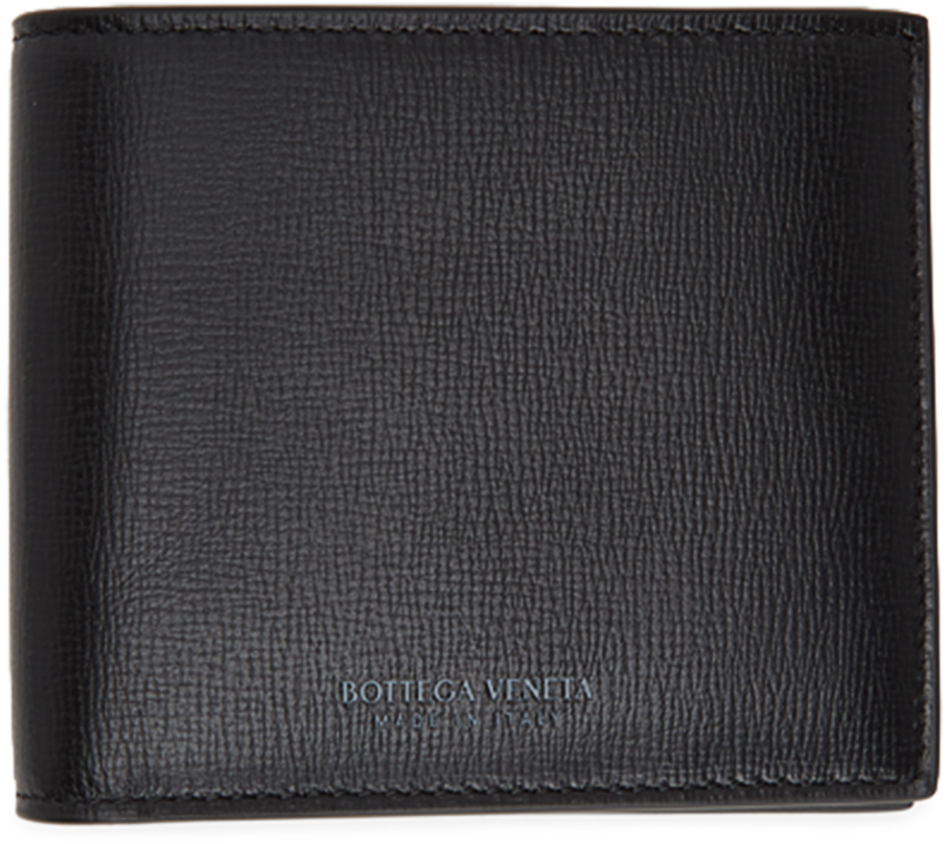 Bottega Veneta: Black Calfskin Bifold Wallet | SSENSE