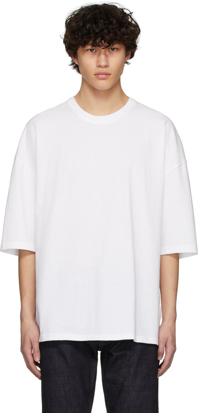 oversized white v neck t shirt