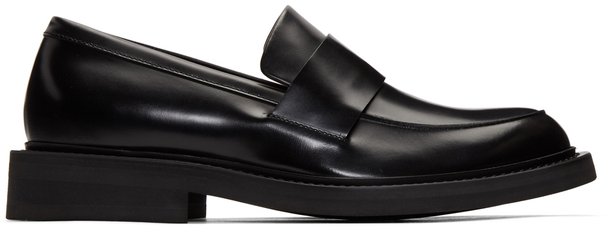 Bottega Veneta: Black Rubber Sole Loafers | SSENSE