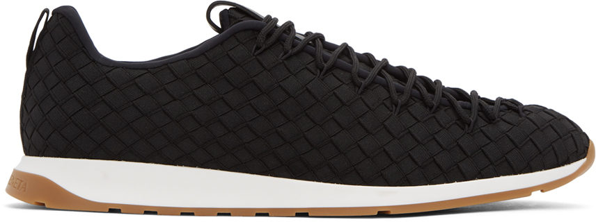 Bottega Veneta: Black Intrecciato Sneakers | SSENSE
