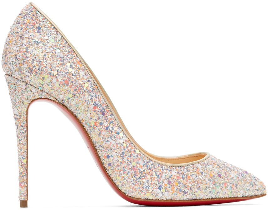 multi color sparkle heels